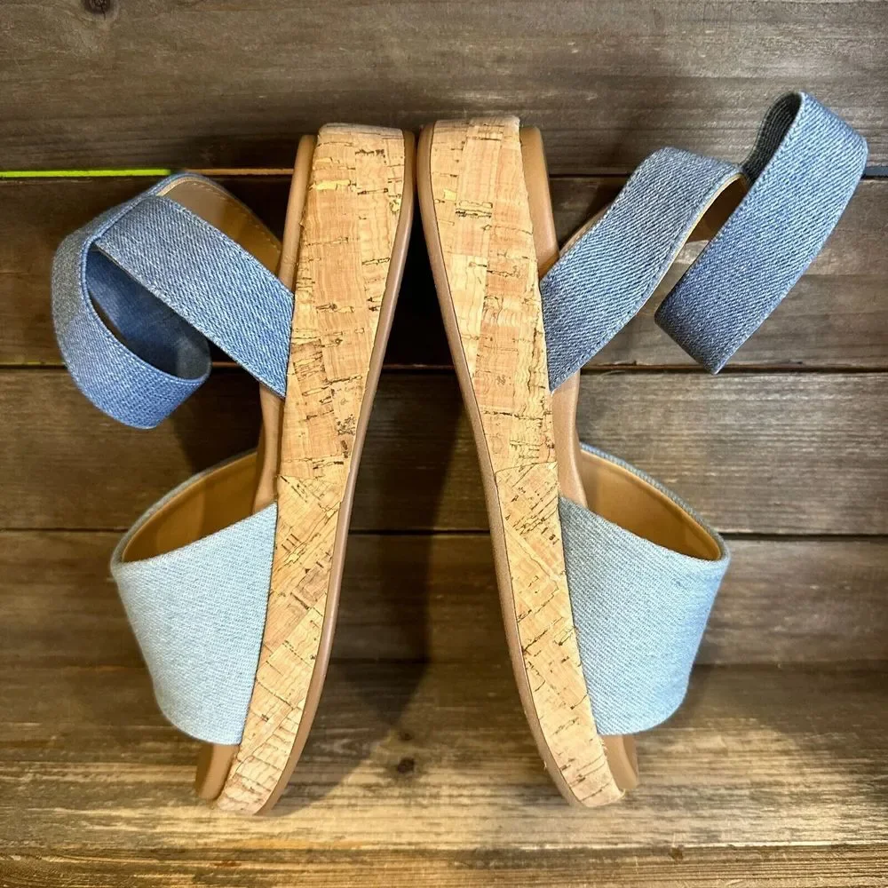 New NIB Big‎ Kids Dolce Vita Sicile Blue Denim Ankle Strap Sandals Size 3 Y